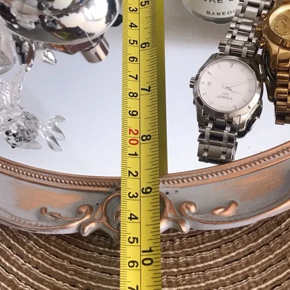 Floral Vintage Mirror Tray in Silver - Picture 4 of 4